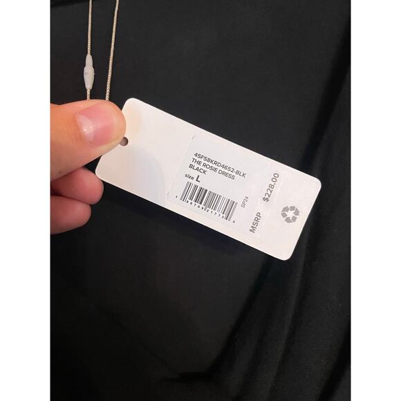 Favorite Daughter The Rosie Twist Midi Dress in Black NWT sz L - Picture 6 of 9